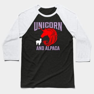 Unicorn and Alpaca Baseball T-Shirt